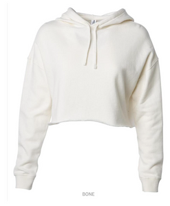 Hooded Pullover Crop Sweatshirt