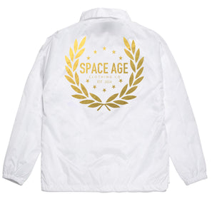 Gold Flowers on White Coaches Jacket