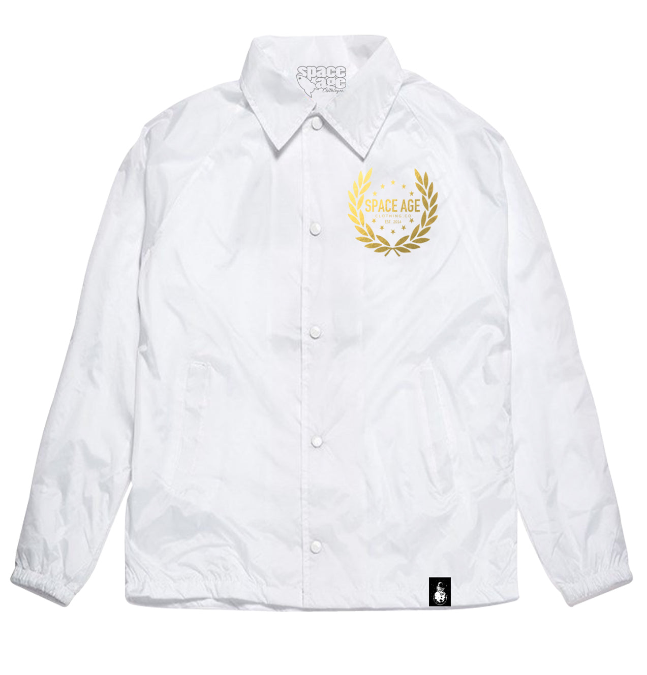 Gold Flowers on White Coaches Jacket